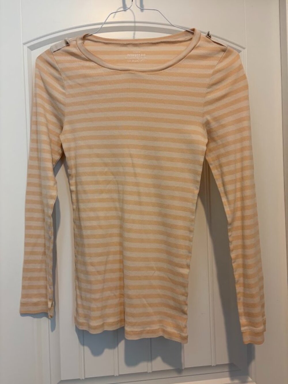 J. Crew 100% Cotton Perfect Fit Striped Long Sleeve Tee